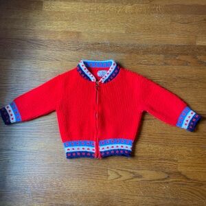 Vintage 60s Zippered Knit Cardigan Sweater